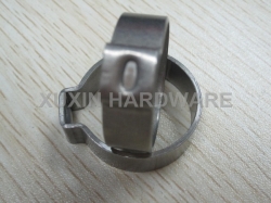 Galvanized steel single ear stepless hose clamp