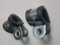 P type hose clamps with rubber lined